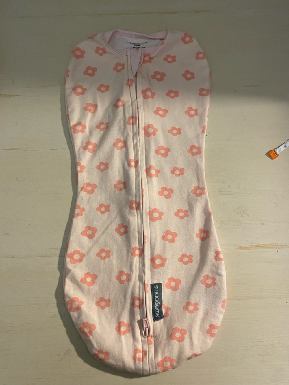 SwaddleMe Peach Floral Infant Zip Swaddle - Pink and Peach